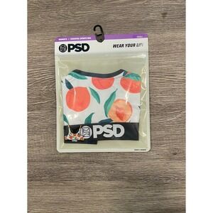 PSD Just Peachy Sports Bra Womens Small White Orange Fruit Print 2224T1043